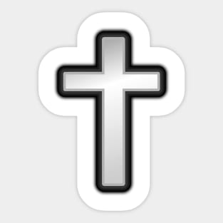 Black and White Cross Sticker